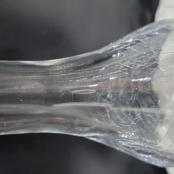 Clear crackle glass vase - Picture 3 of 5